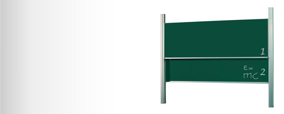 Pylonová školní tabule, dvojdílná, zelená