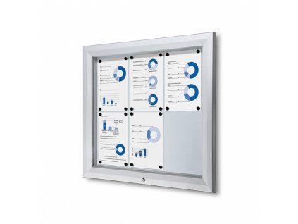 Venkovní vitrína SCT - stříbrná - 6xA4